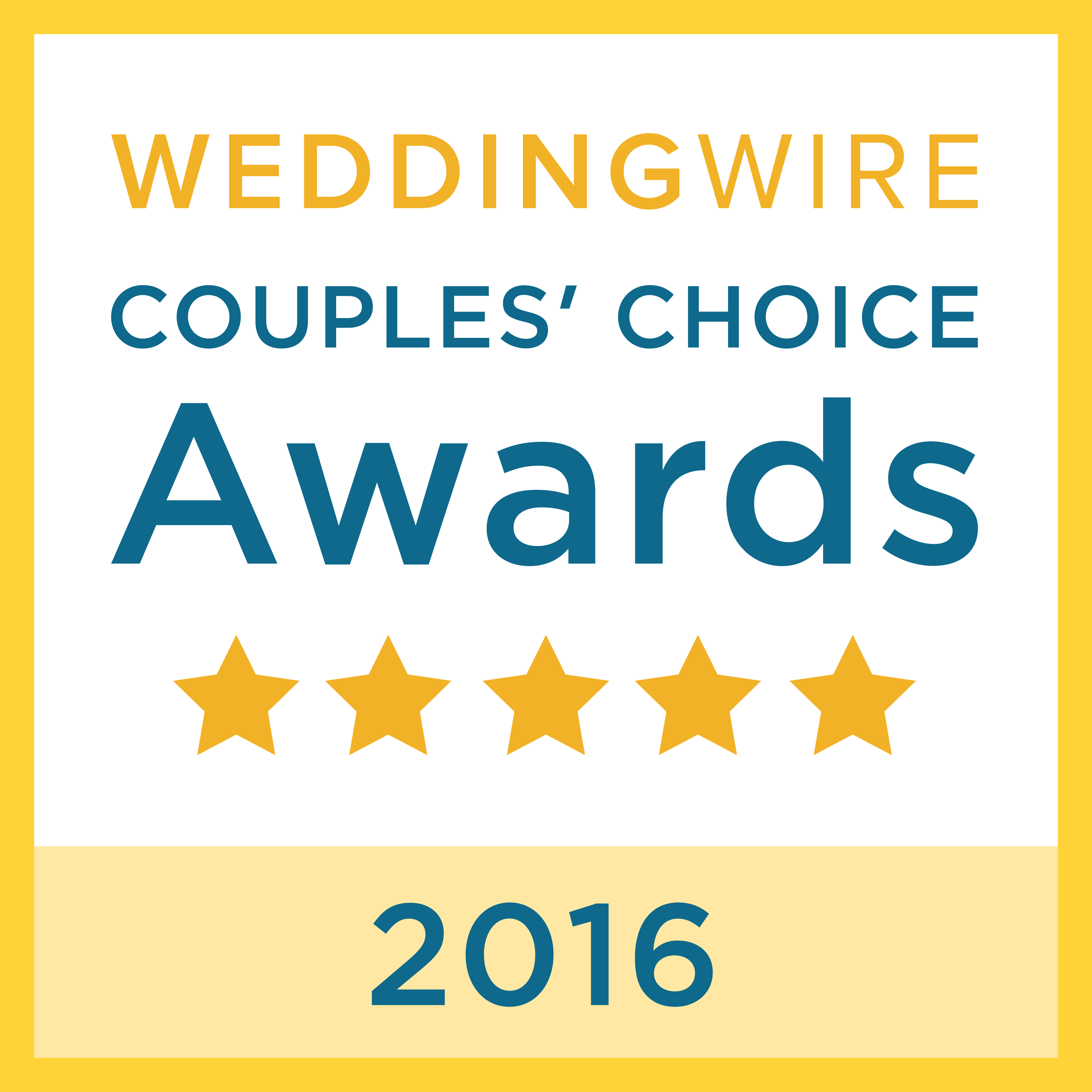 CRAIG SCOTT ENTERTAINMENT WINS WEDDINGWIRE’S COUPLES’ CHOICE AWARD 2016